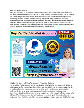Top sites to Buy USA & UK PayPal Accounts (personal & Business.....