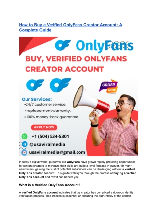 How to Buy a Verified OnlyFans Creator Account_ A Complete Guide