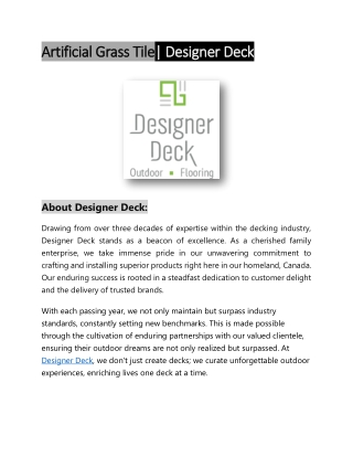 Artificial Grass Tile