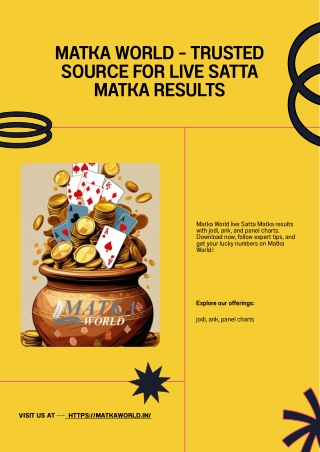 Matka World – Trusted Source for Live Satta Matka Results