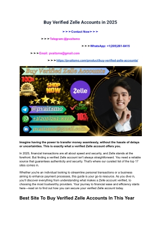 Buy Verified Zelle Accounts Secure Today  Best Quality (old)