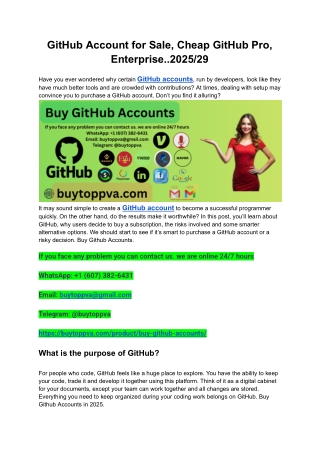 GitHub Account for Sale, Cheap GitHub Pro, Enterprise..2025_29