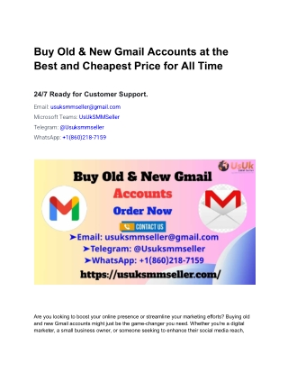 B,uy Old & New Gmail Accounts at the Best and Cheapest Price for All Time