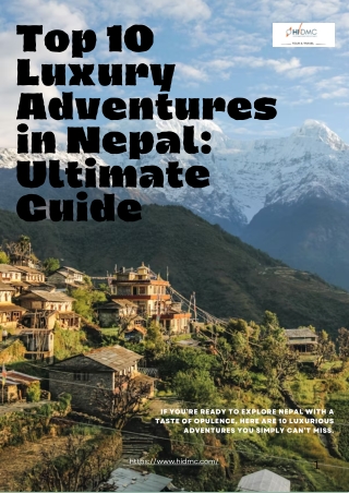 Top 10 Luxury Adventures in Nepal Ultimate Guide