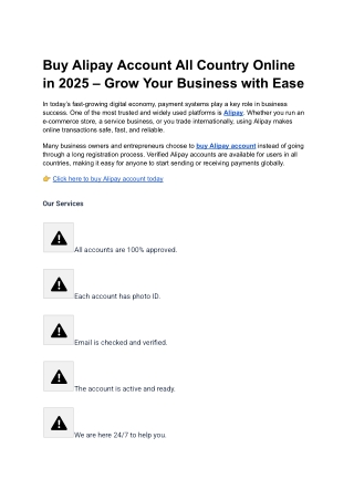 Buy Alipay Account All Country Online in 2025 – Grow Your Business with Ease
