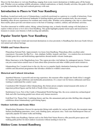 Places to Visit Near Randburg - Hidden Gems &amp; Popular Spots in 2025