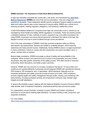 swms Australia - Australia.