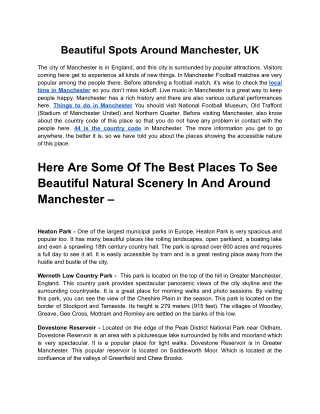 Beautiful Spots Around Manchester, UK