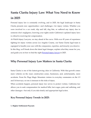 Santa Clarita Injury Law What You Need to Know in 2025