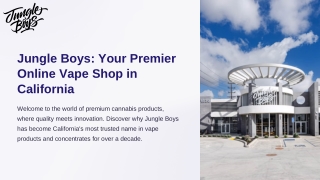 Jungle Boys: Your Premier Online Vape Shop in California