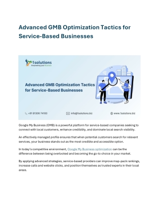 Advanced GMB Optimization Tactics for Service-Based Businesses