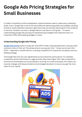Google Ads Pricing Strategies for Small Businesses