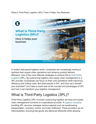 What is Third-Party Logistics (3PL)