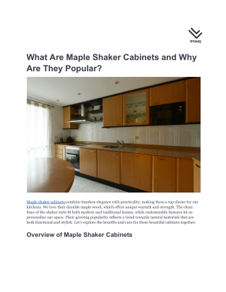 What Are Maple Shaker Cabinets and Why Are They Popular_