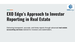 EXO Edge’s Approach to Investor Reporting in Real Estate