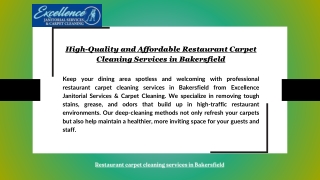 High-Quality and Affordable Restaurant Carpet Cleaning Services in Bakersfield