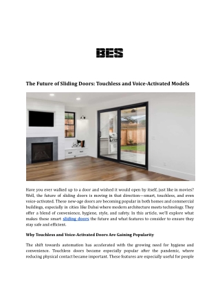 The Future of Sliding Doors_ Touchless and Voice-Activated Models