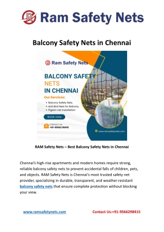Balcony Safety Nets in Chennai