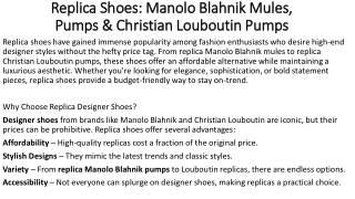 Replica Shoes: Manolo Blahnik Mules, Pumps & Christian Louboutin Pumps
