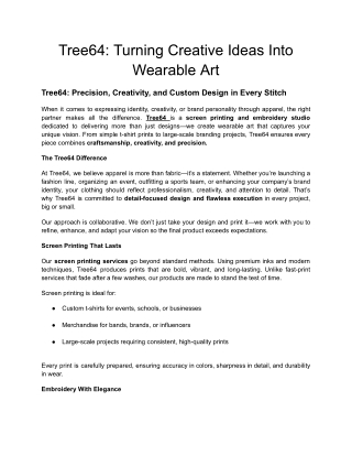 Tree64_ Turning Creative Ideas Into Wearable Art