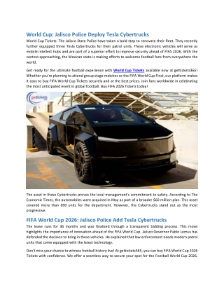 World Cup Jalisco Police Deploy Tesla Cybertrucks