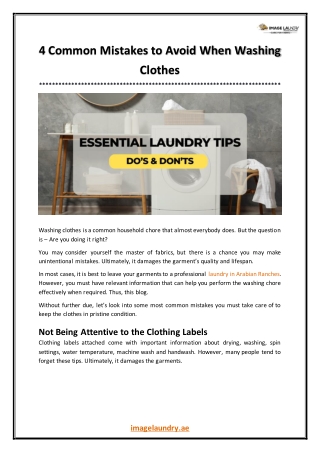 4 Common Mistakes to Avoid When Washing Clothes