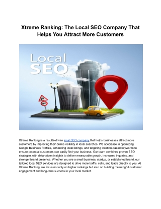 Xtreme Ranking_ The Local SEO Company That Helps You Attract More Customers