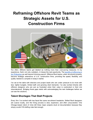 Reframing Offshore Revit Teams as Strategic Assets for U.S. Construction Firms