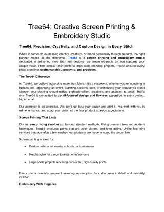 Tree64_ Creative Screen Printing & Embroidery Studio