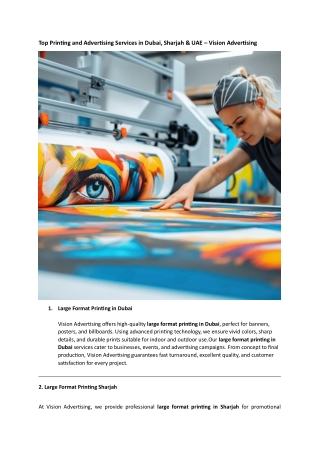 Digital Printing Dubai-Vision Advertising