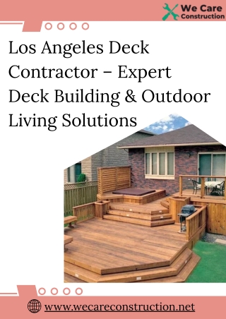 Los Angeles Deck Contractor – Expert Deck Building & Outdoor Living Solutions