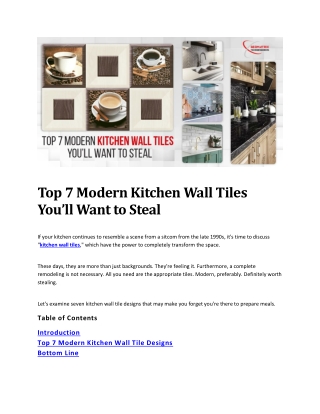 Top 7 Modern Kitchen Wall Tiles You’ll Want to Steal