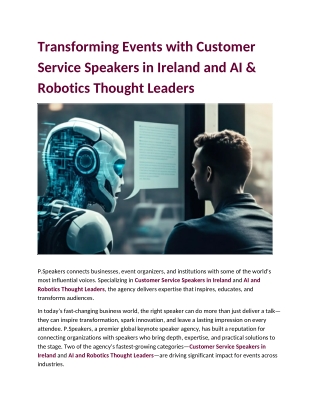 Transforming Events with Customer Service Speakers in Ireland and AI