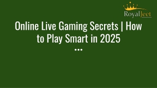 Online Live Gaming Secrets _ How to Play Smart in 2025