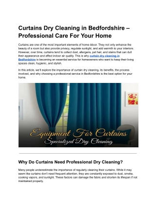 Curtains Dry Cleaning in Bedfordshire – A & Z Dry Cleaners