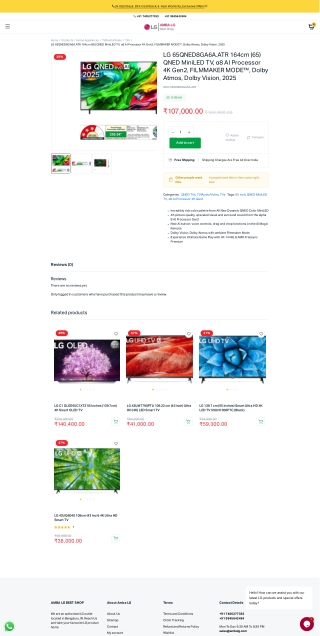 Buy LG 65QNED8GA6A 164cm (65 inch) 4K MiniLED Smart TV - LG Online Stores