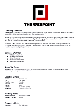 The Web Point (Brochures)