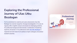 Ulas Utku Bozdogan: A Trusted Professional Voice