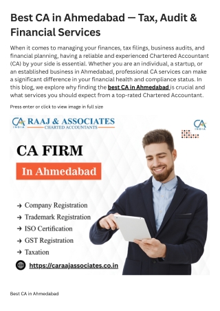 Best CA in Ahmedabad — Tax, Audit & Financial Services