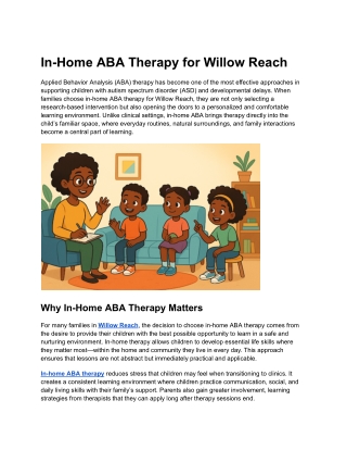 In-Home ABA Therapy for Willow Reach