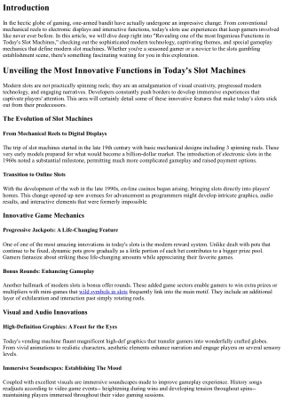 Introducing the Most Ingenious Features in Today's Port Machines