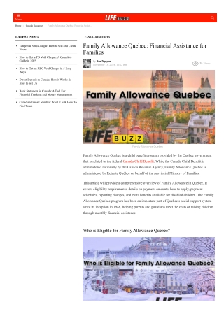 LifeBuzz Analysis: Family Allowance Quebec - Historical Significance and Quebec