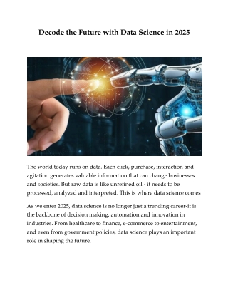 Decode the Future with Data Science in 2025