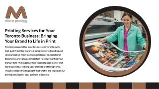 Top Printing Services for Toronto Businesses | Micro Printing Ltd.