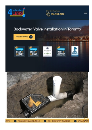 Backwater Valve Installation Toronto