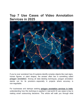 Top 7 Use Cases of Video Annotation Services in 2025