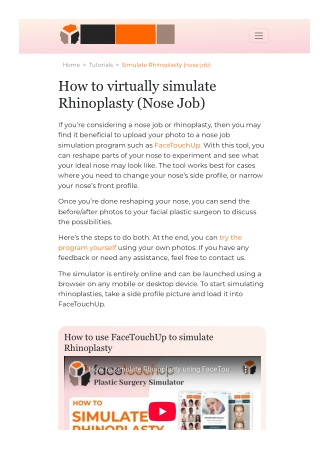Aesthetic Nose Job Simulator, Visualizer Morphing Software