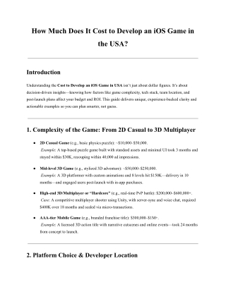 Cost to Develop an iOS Game in USA – Complete Breakdown & Real Examples