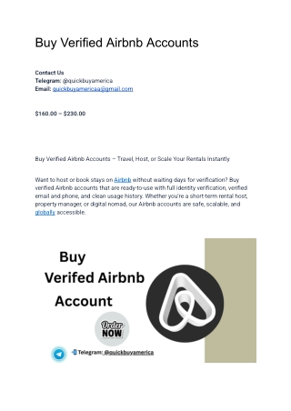 Buy Verified Airbnb Accounts