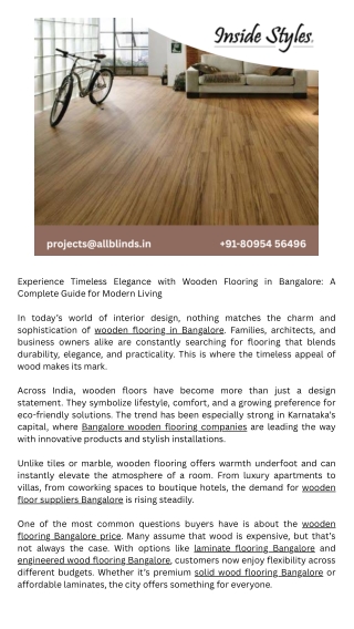 Bangalore wooden flooring companies